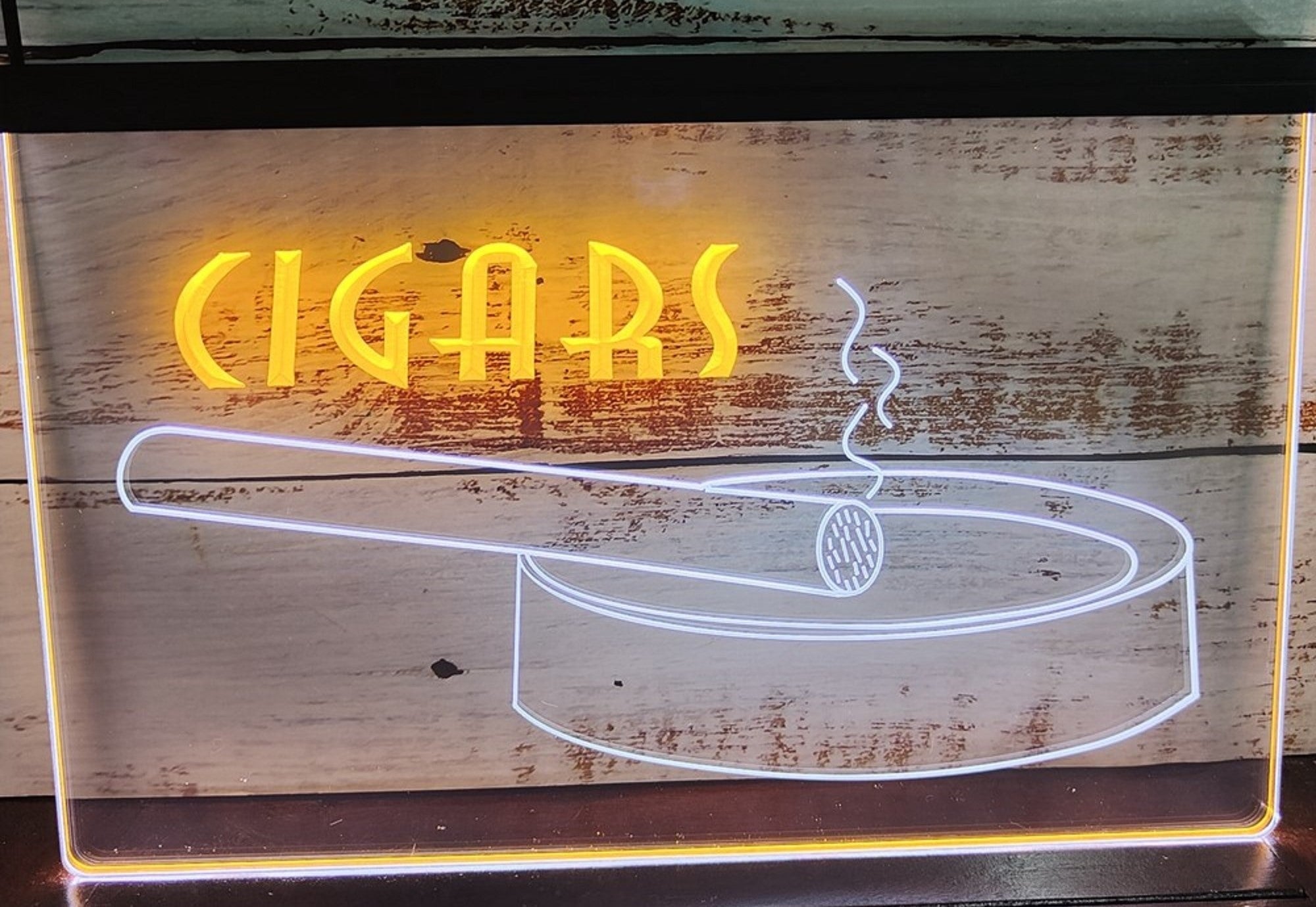 Cigars Ashtray Led Neon Sign Dual Color Cigar Lounge Cigar Shop Vape Shop Decor