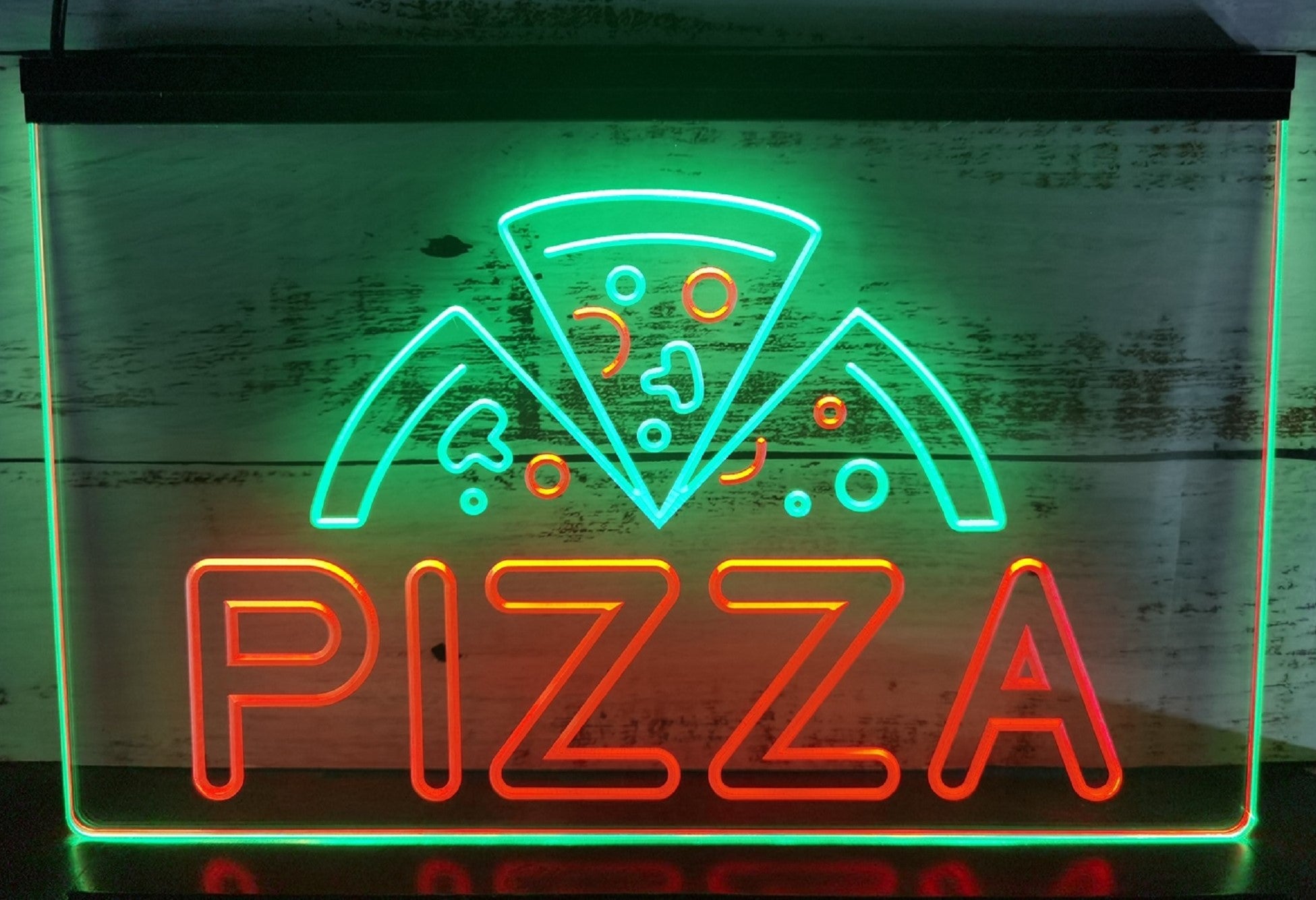 Pizza Slices Led Neon Sign Dual Color Pizzeria Restaurant Decor