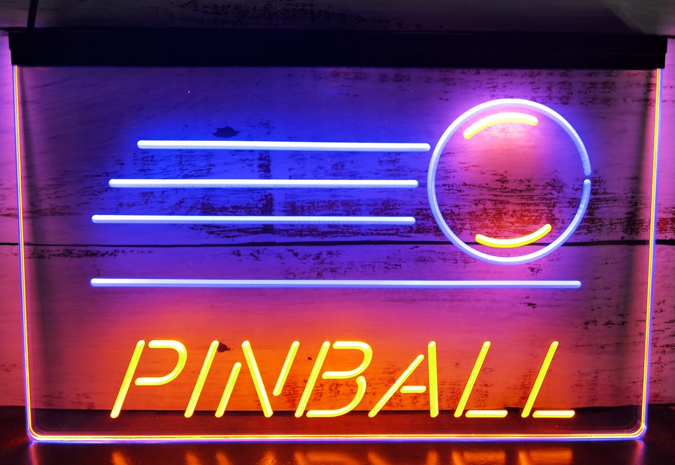 Pinball Led Neon Sign Dual Color Arcade Pinball Shop Decor Wall Or Desktop