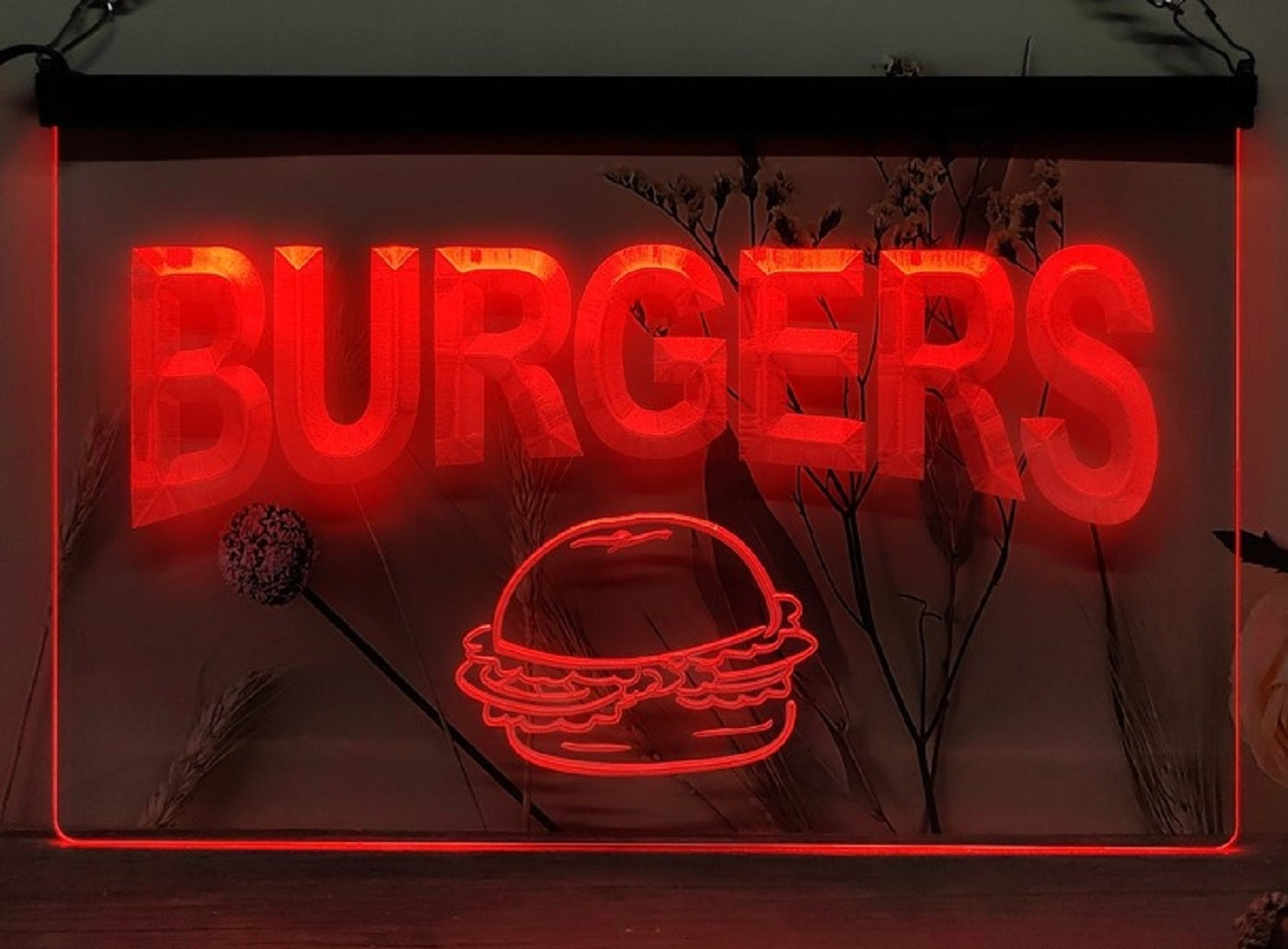 Burgers Led Neon Sign Kebab Burger Restaurant Wall Or Desktop Decor
