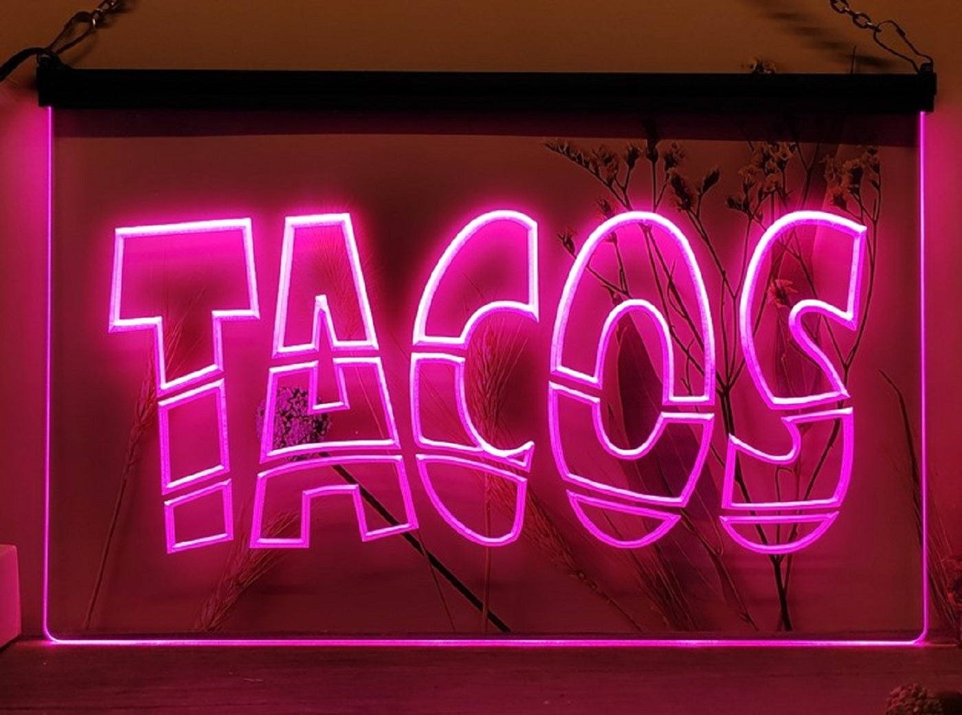 Tacos Led Neon Sign Mexican Restaurant Wall Or Desktop Decor