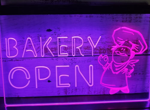 Bakery Open Led Neon Sign Dual Color Bakery Boulangerie Decor Wall Hanging