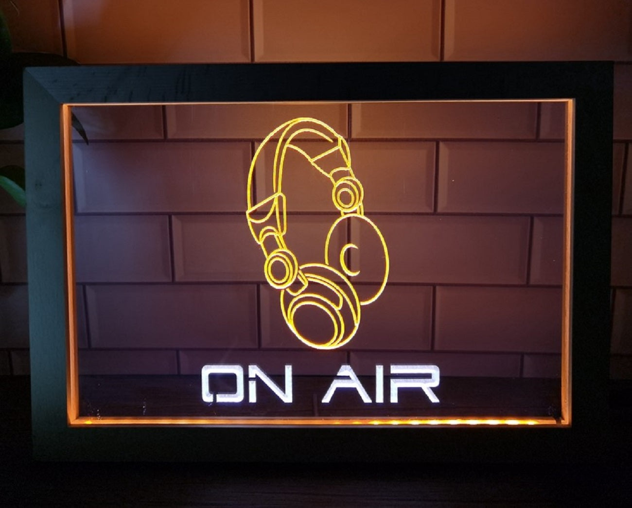 On Air Headphone Led Neon Sign Framed Music Room Audio Recording Studio Decor