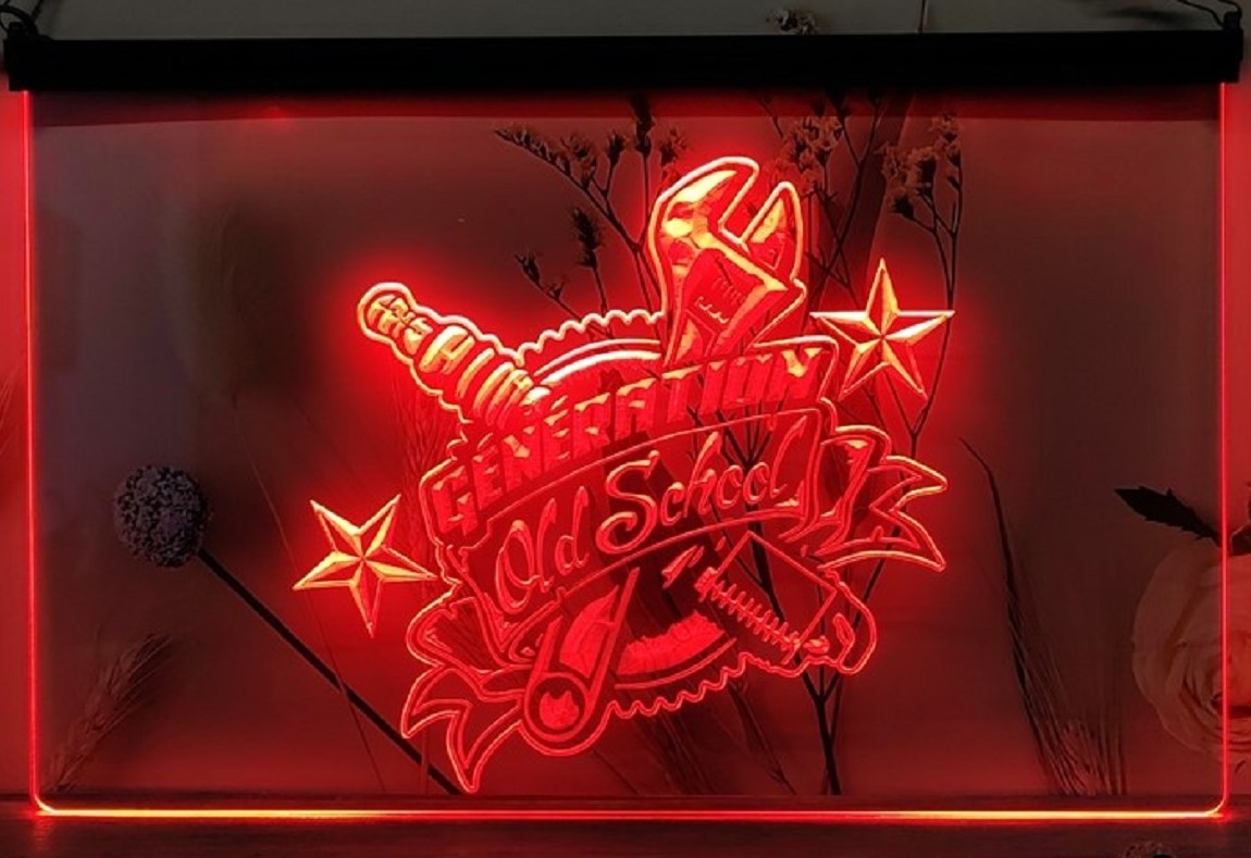 Old School Generation Led Neon Sign Wall Hanging Or Desktop Decor
