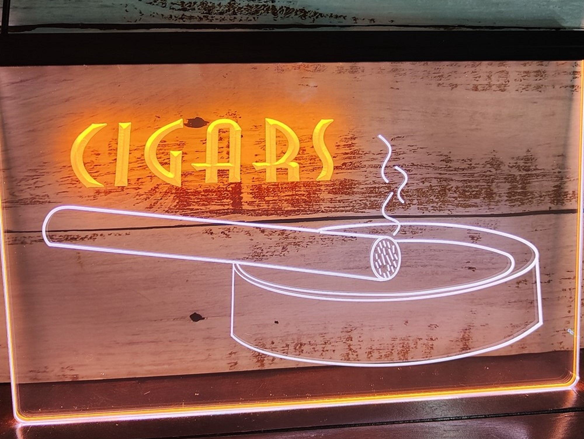 Cigars Ashtray Led Neon Sign Dual Color Cigar Lounge Cigar Shop Vape Shop Decor