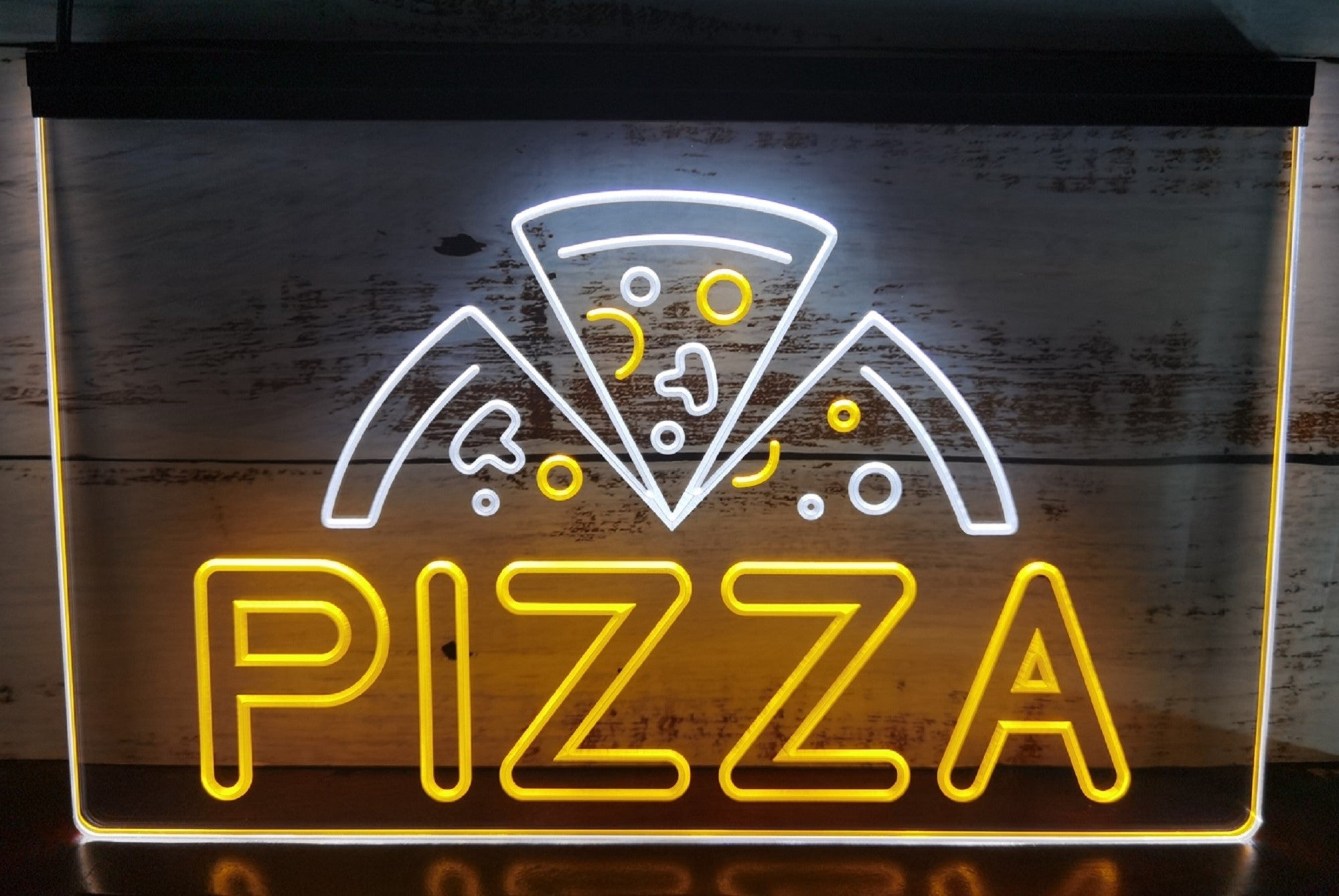 Pizza Slices Led Neon Sign Dual Color Pizzeria Restaurant Decor