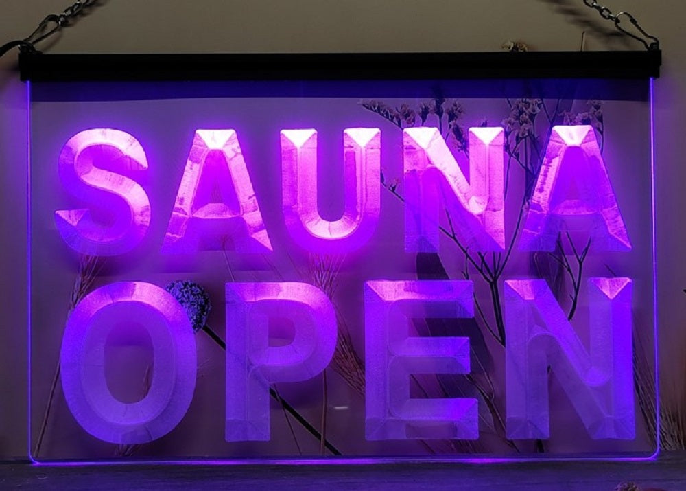 Sauna Open Led Neon Sign Spa Massage Beauty Salon Decor Wall Hanging OR Desktop