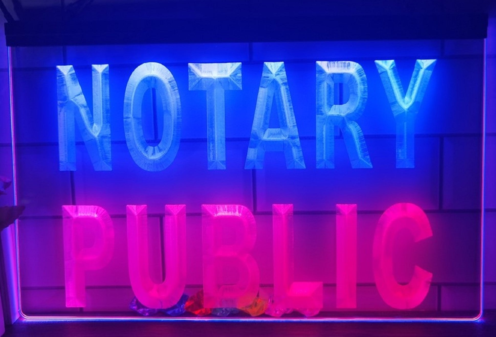 Notary Public Led Neon Sign Dual Color Notary Public Signatory Office Decor