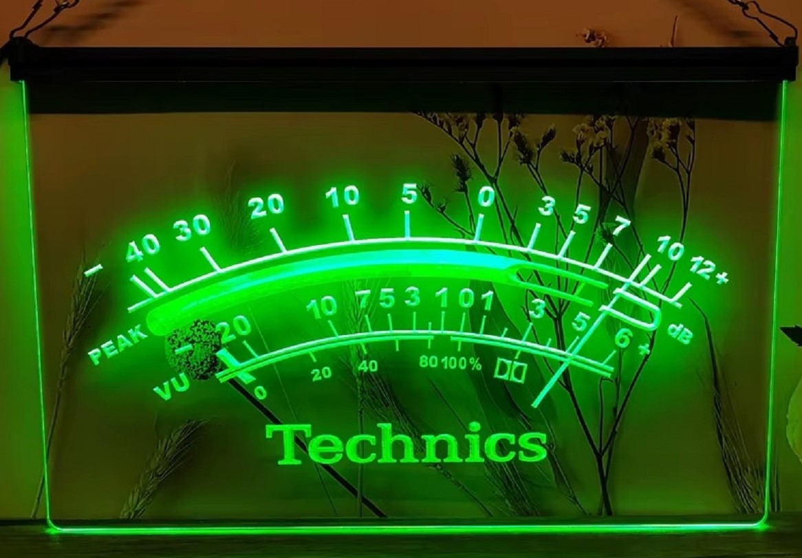Technics Peak VU dB Led Neon Sign Home Music Room Audio Studio Decor