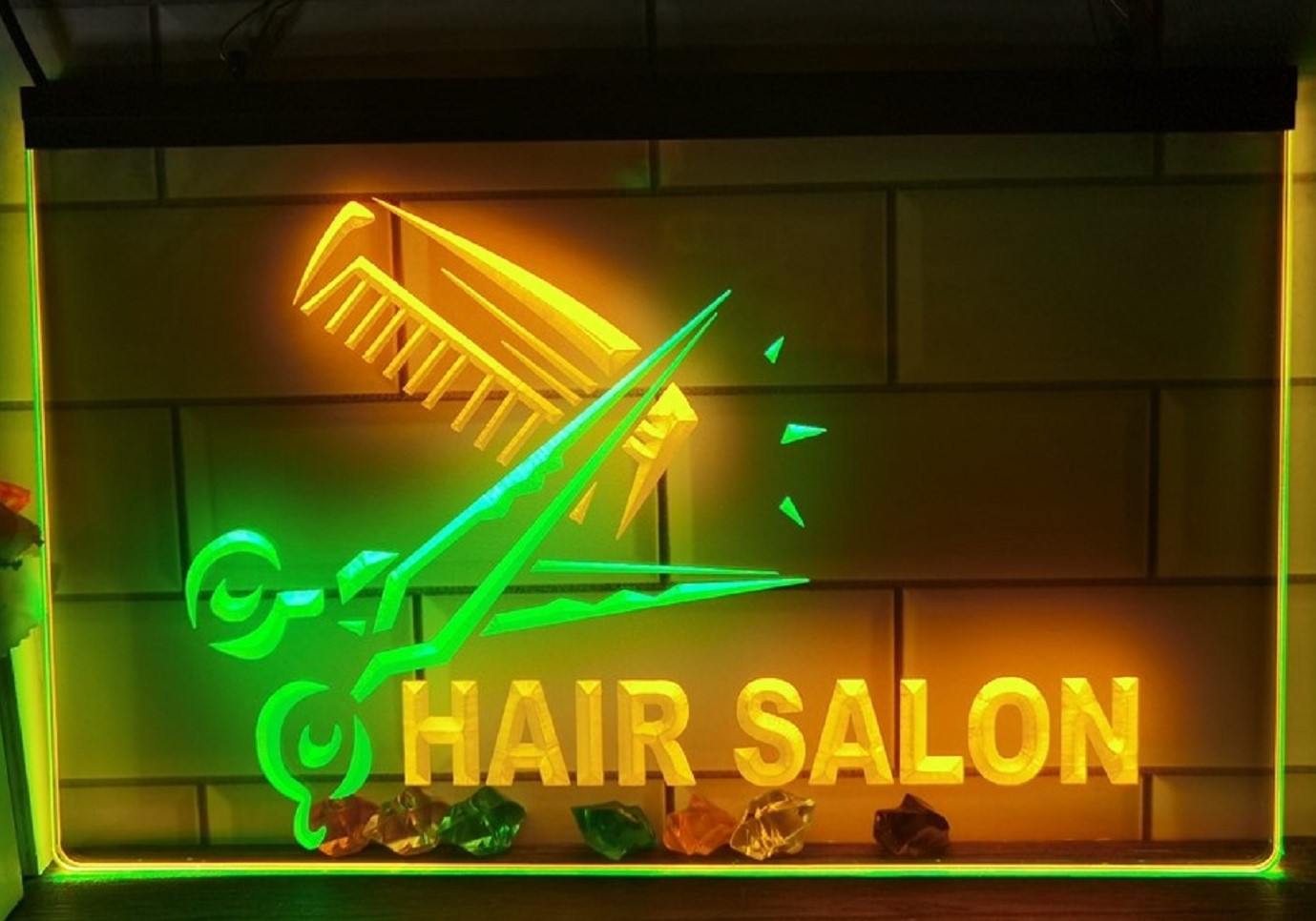 Hair Salon Led Neon Sign Dual Color Barber Shop Haircut Salon Decor