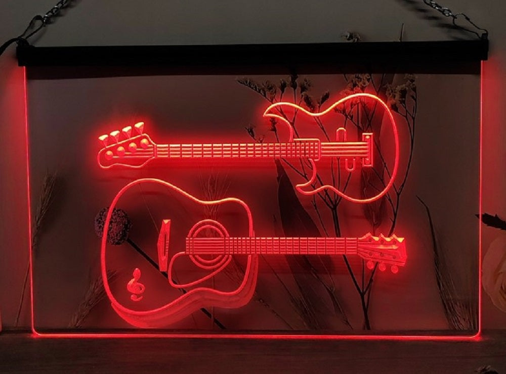 Guitars Led Neon Sign Home Music Room Audio Recording Studio Decor