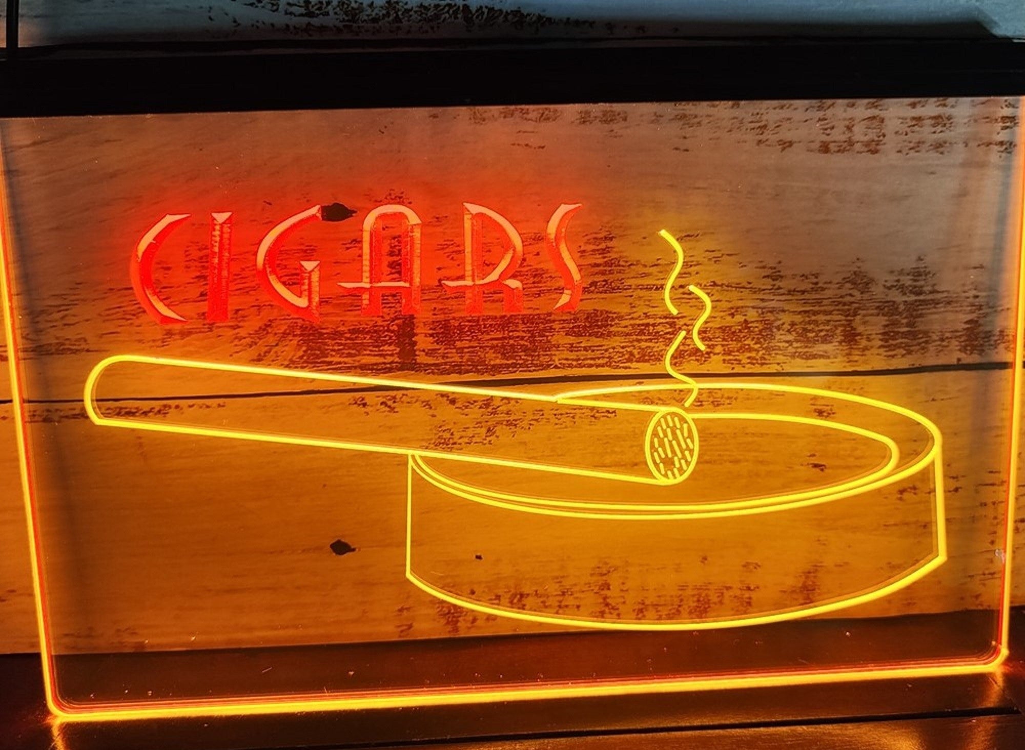 Cigars Ashtray Led Neon Sign Dual Color Cigar Lounge Cigar Shop Vape Shop Decor