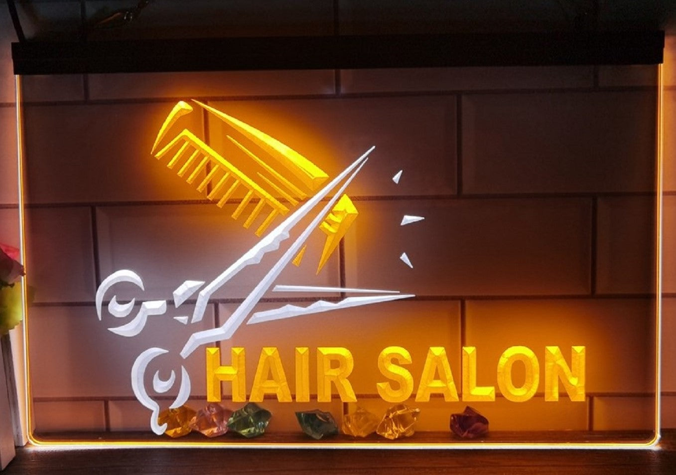 Hair Salon Led Neon Sign Dual Color Barber Shop Haircut Salon Decor