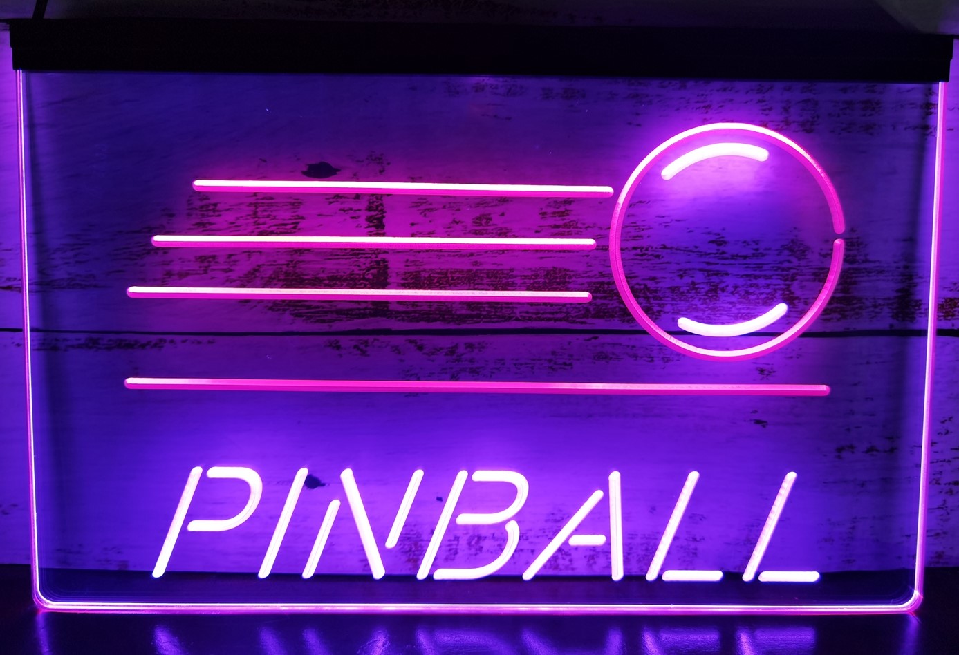 Pinball Led Neon Sign Dual Color Arcade Pinball Shop Decor Wall Or Desktop
