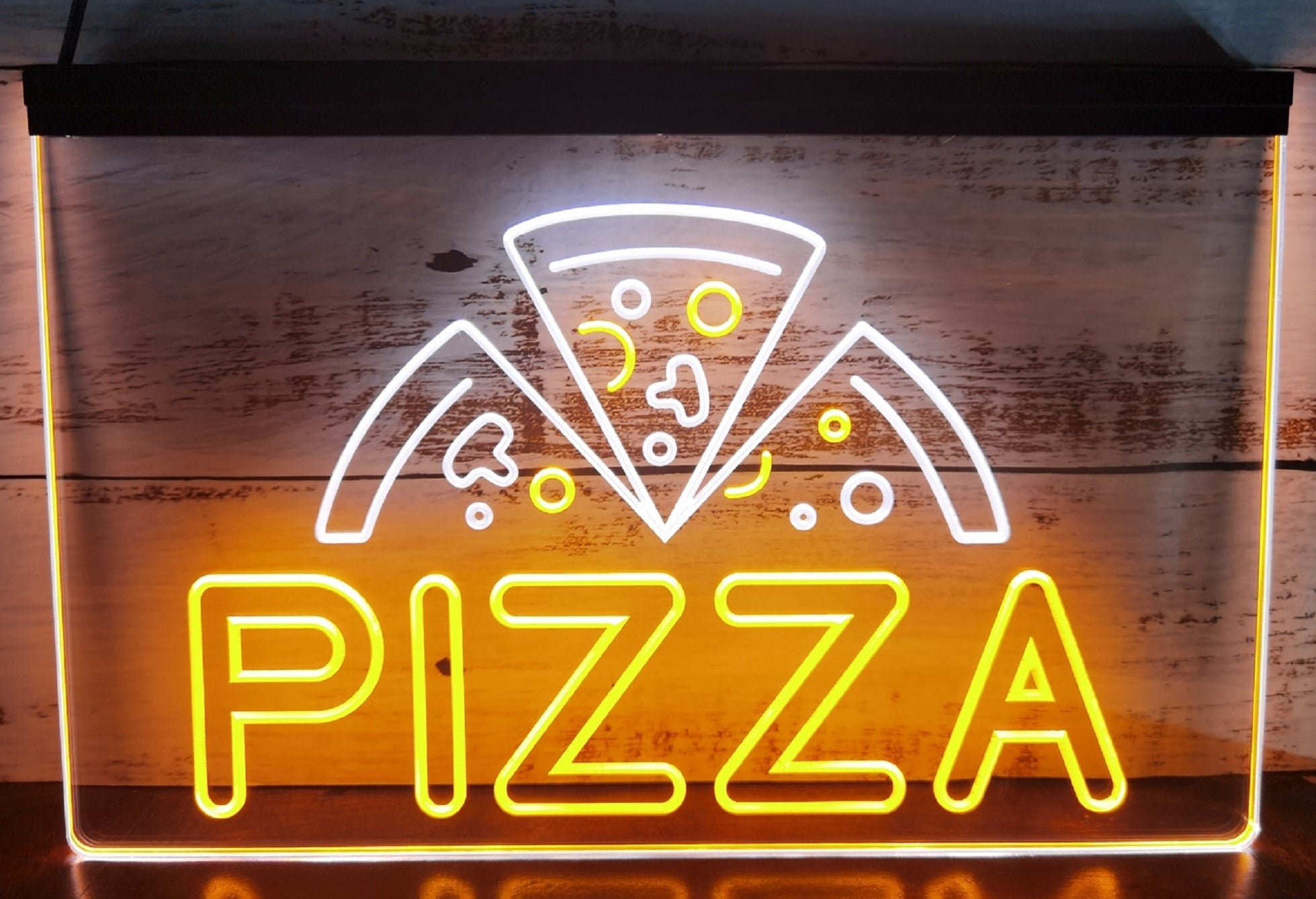 Pizza Slices Led Neon Sign Dual Color Pizzeria Restaurant Decor