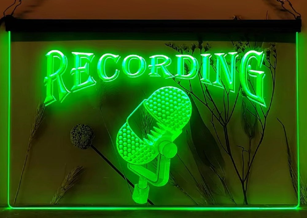 Recording Mic Led Neon Sign Home Studio Room Audio Studio Decor