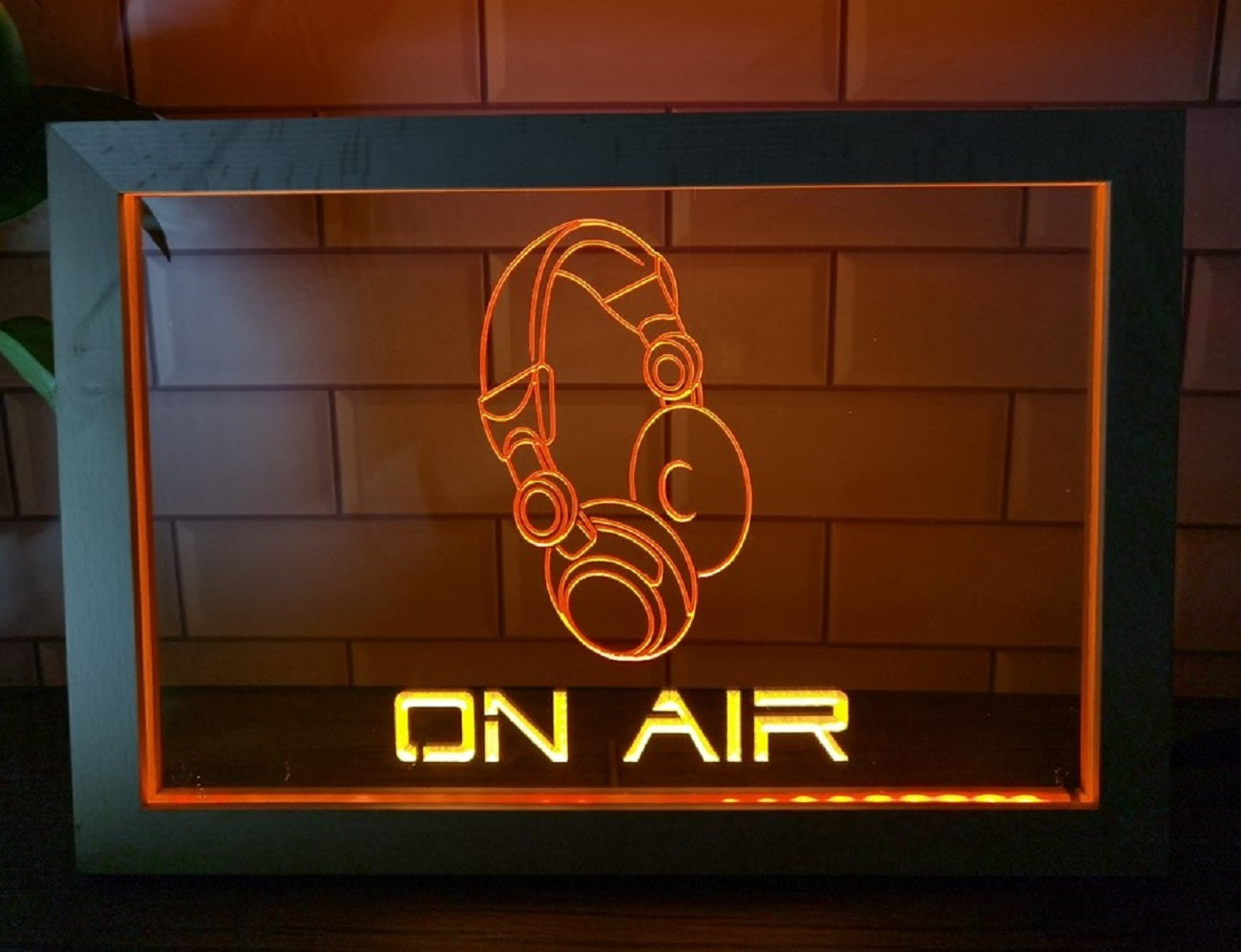 On Air Headphone Led Neon Sign Framed Music Room Audio Recording Studio Decor