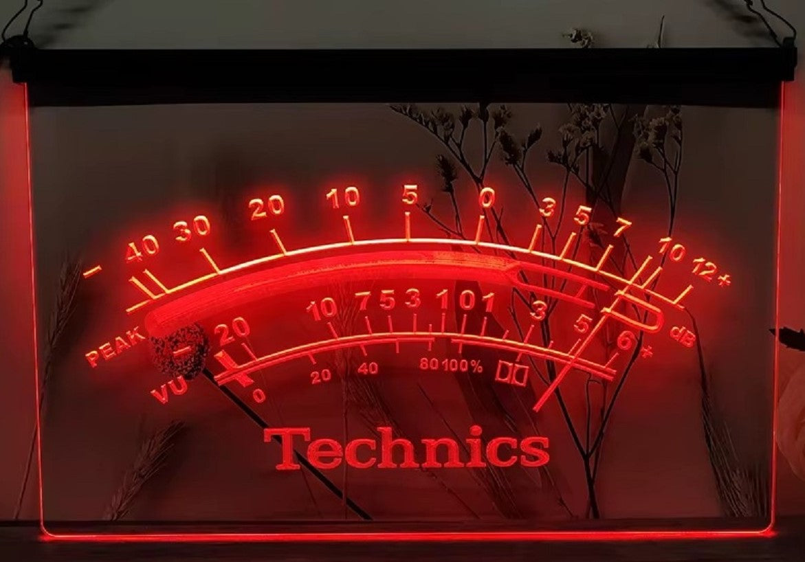 Technics Peak VU dB Led Neon Sign Home Music Room Audio Studio Decor