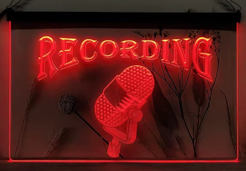 Recording Mic Led Neon Sign Home Studio Room Audio Studio Decor