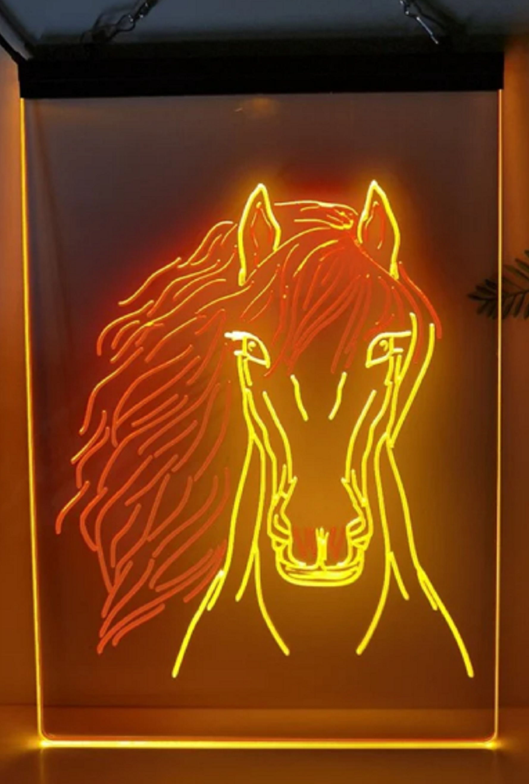 Horse Face Led Neon Sign Dual Color Home Cowboys Jockey Ranch Room Pet Shop Decor