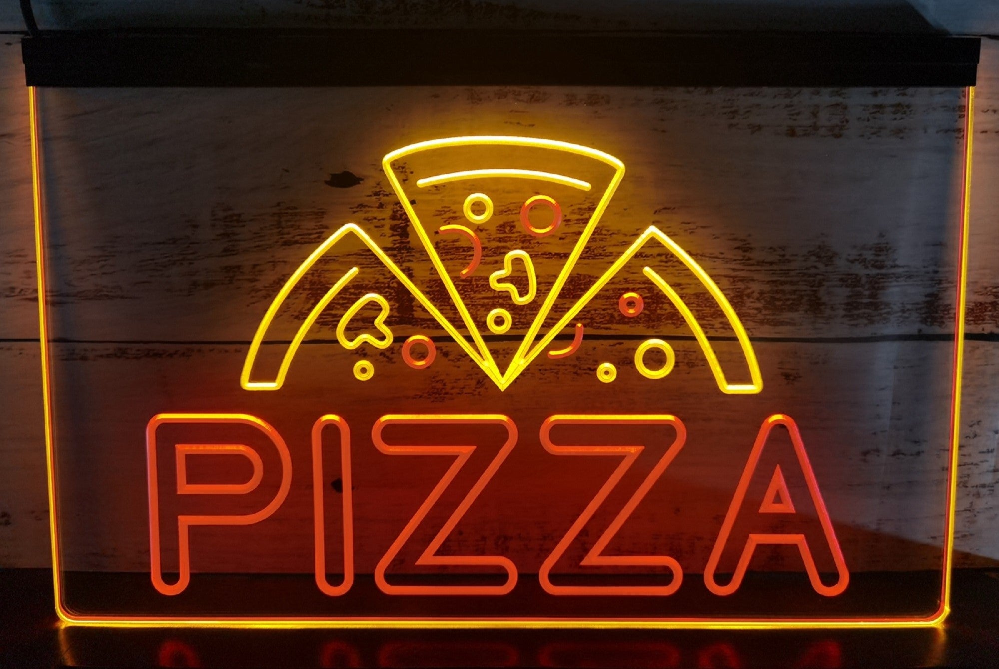 Pizza Slices Led Neon Sign Dual Color Pizzeria Restaurant Decor
