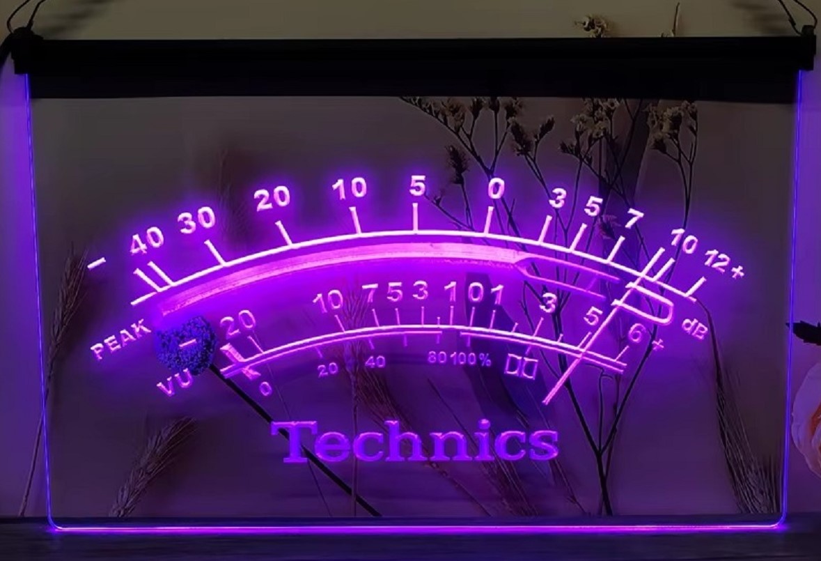 Technics Peak VU dB Led Neon Sign Home Music Room Audio Studio Decor