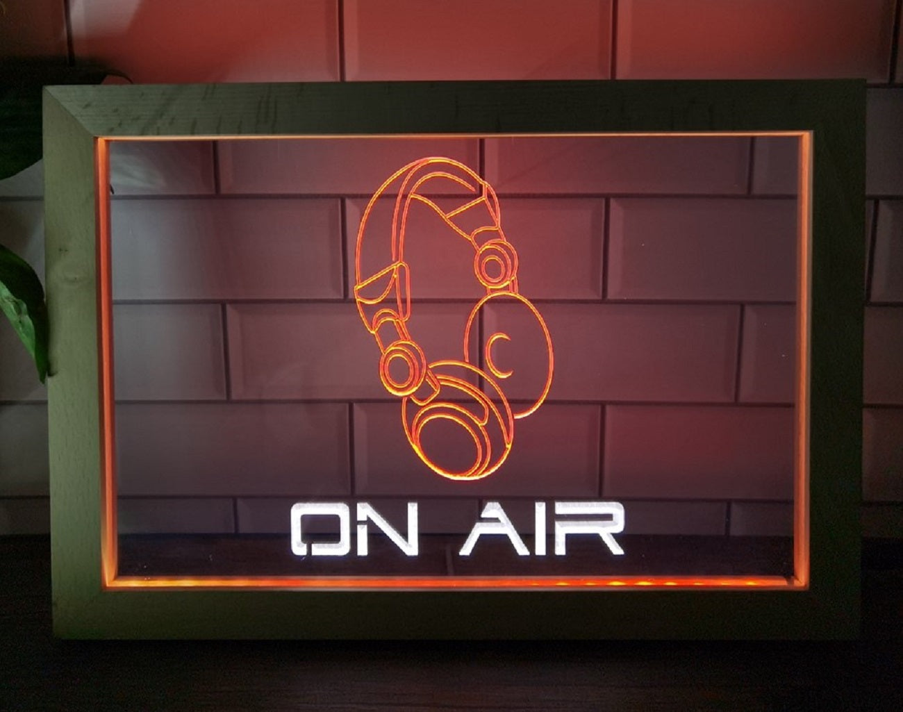 On Air Headphone Led Neon Sign Framed Music Room Audio Recording Studio Decor