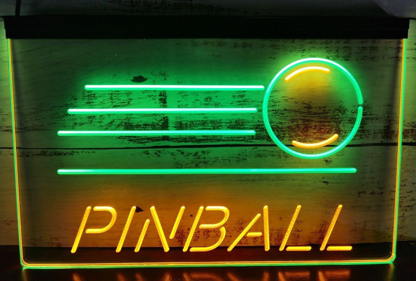 Pinball Led Neon Sign Dual Color Arcade Pinball Shop Decor Wall Or Desktop