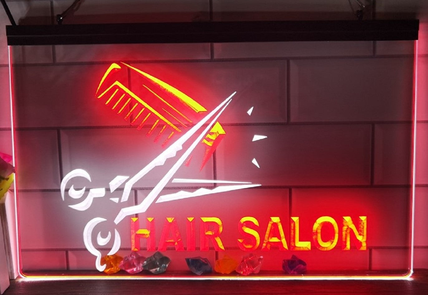 Hair Salon Led Neon Sign Dual Color Barber Shop Haircut Salon Decor