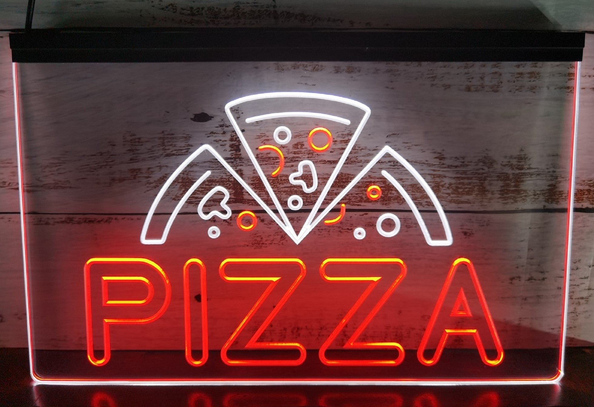 Pizza Slices Led Neon Sign Dual Color Pizzeria Restaurant Decor