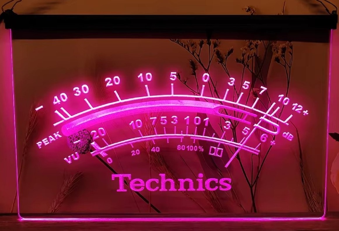Technics Peak VU dB Led Neon Sign Home Music Room Audio Studio Decor