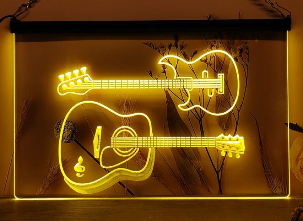 Guitars Led Neon Sign Home Music Room Audio Recording Studio Decor