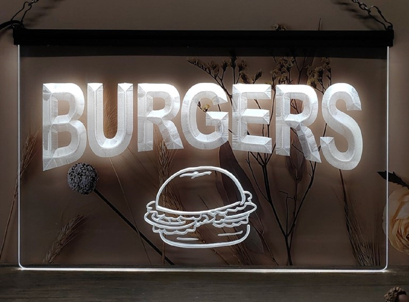Burgers Led Neon Sign Kebab Burger Restaurant Wall Or Desktop Decor