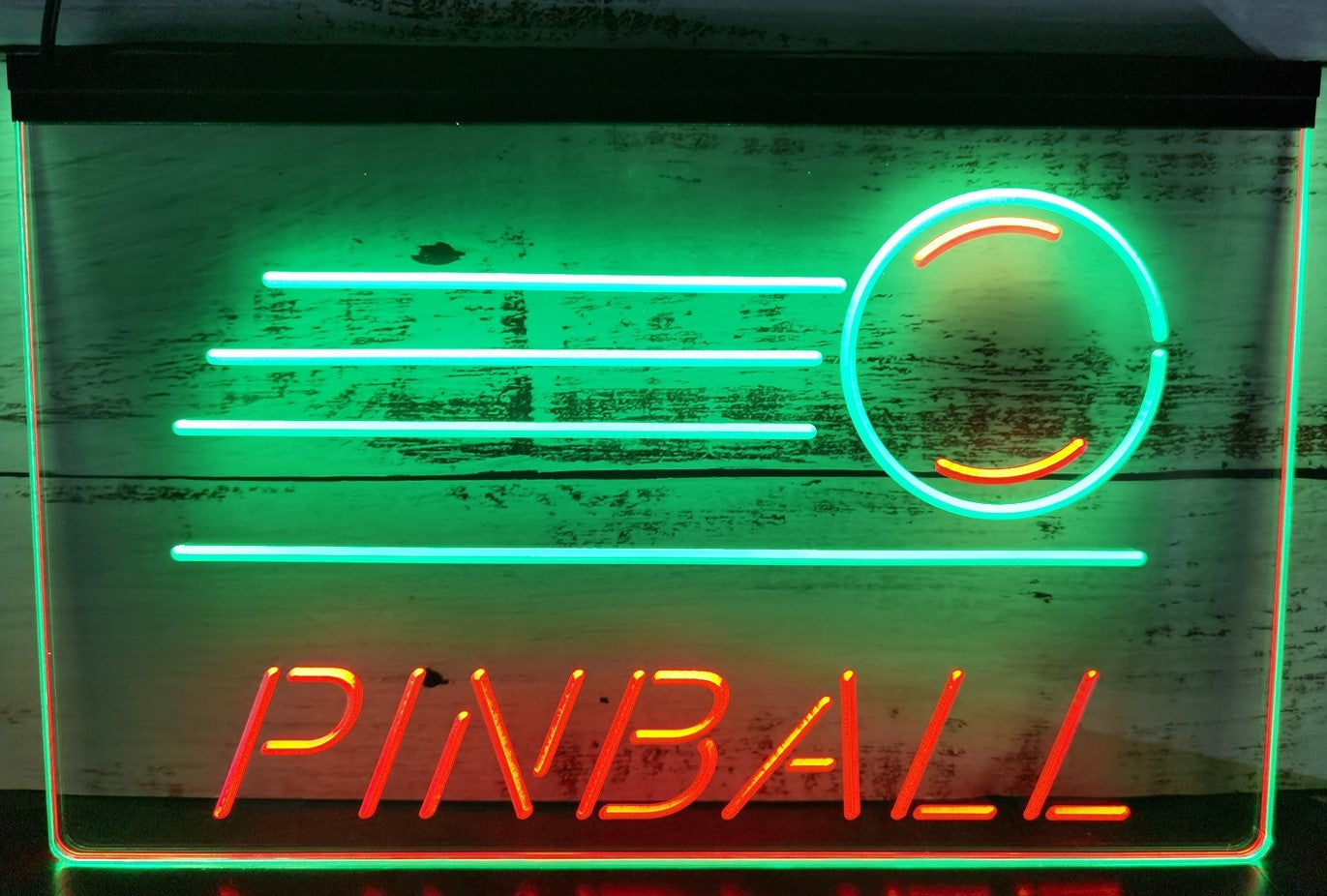 Pinball Led Neon Sign Dual Color Arcade Pinball Shop Decor Wall Or Desktop