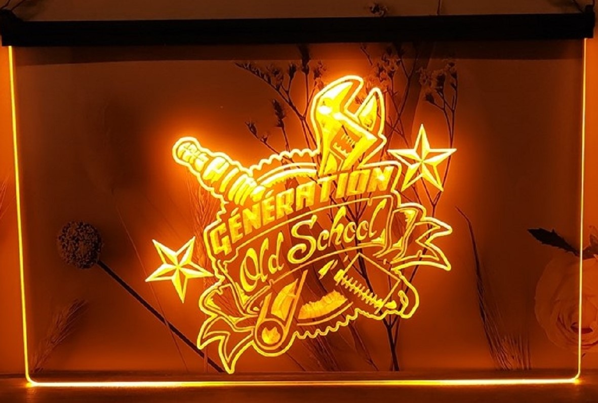 Old School Generation Led Neon Sign Wall Hanging Or Desktop Decor