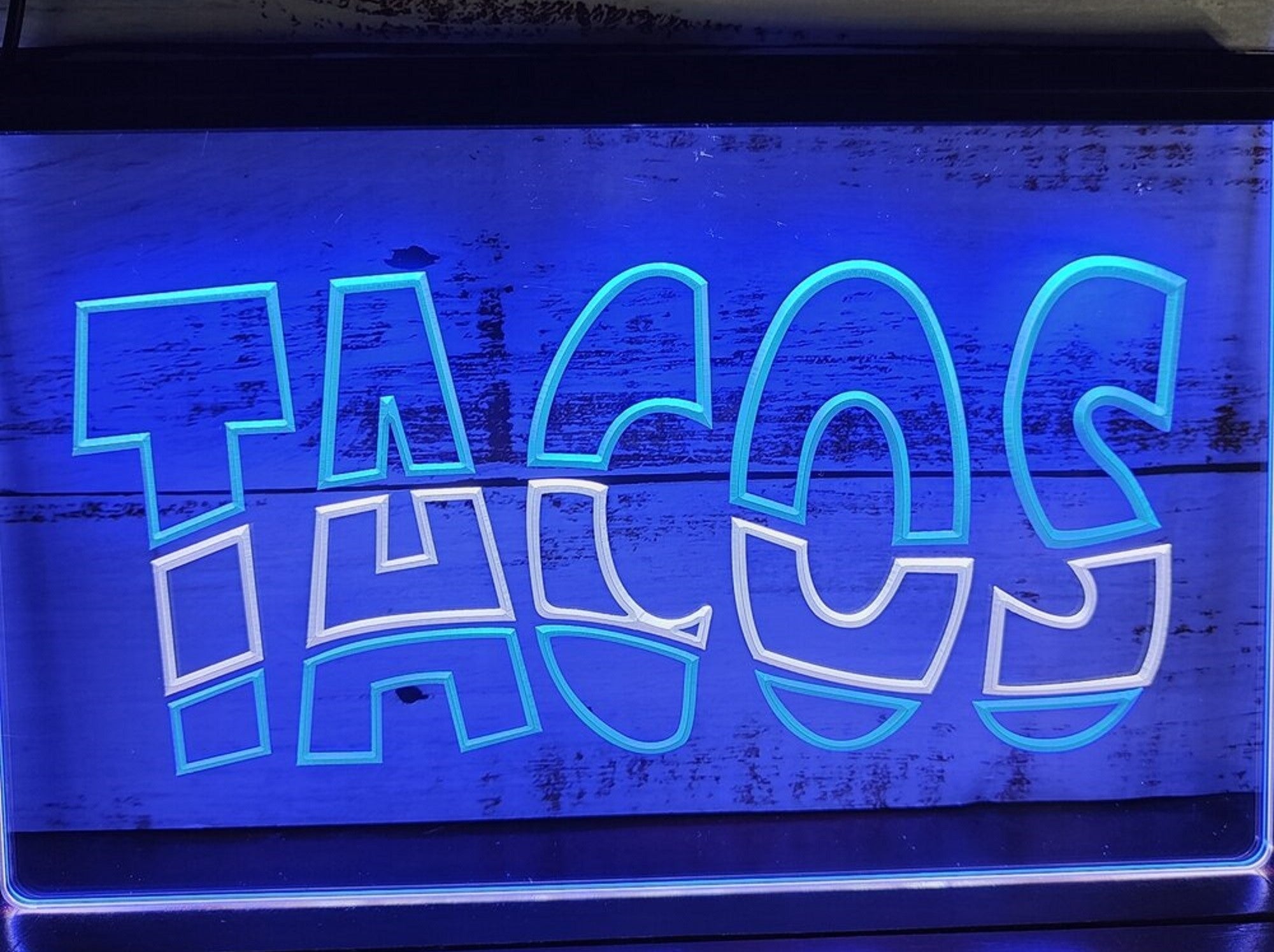Tacos Led Neon Sign Dual Color Mexican Restaurant Wall Or Desktop Decor