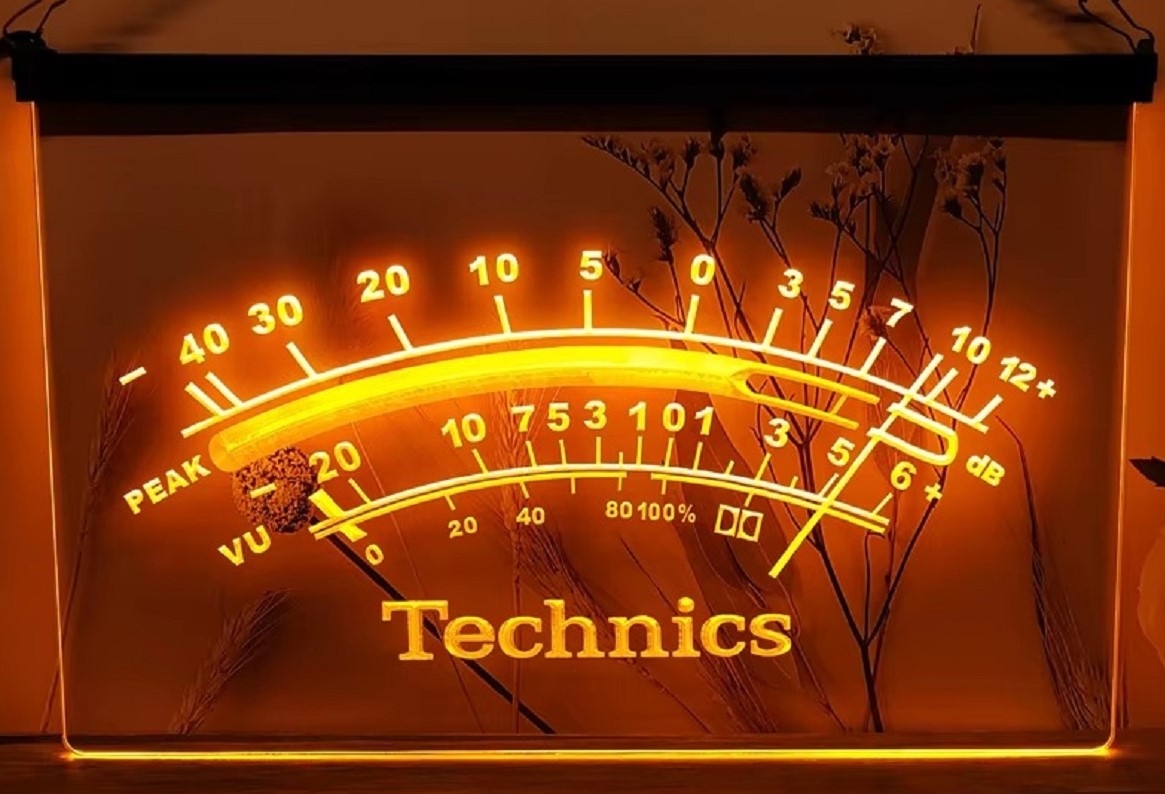 Technics Peak VU dB Led Neon Sign Home Music Room Audio Studio Decor