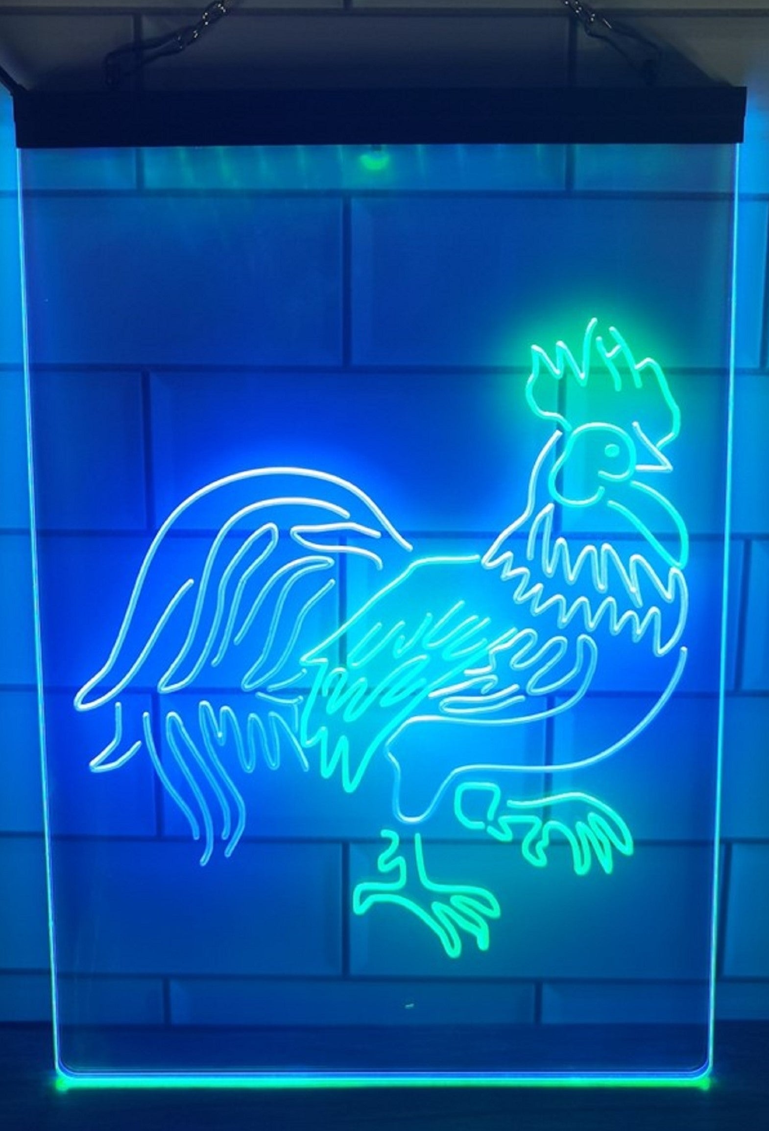 Rooster Led Neon Light Sign Dual Color Home Farm Pet Shop Decor
