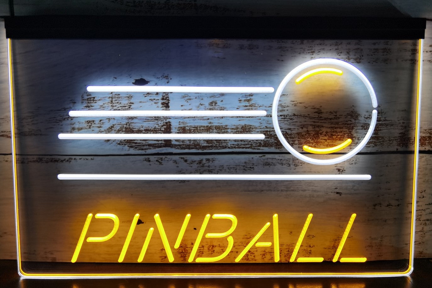 Pinball Led Neon Sign Dual Color Arcade Pinball Shop Decor Wall Or Desktop
