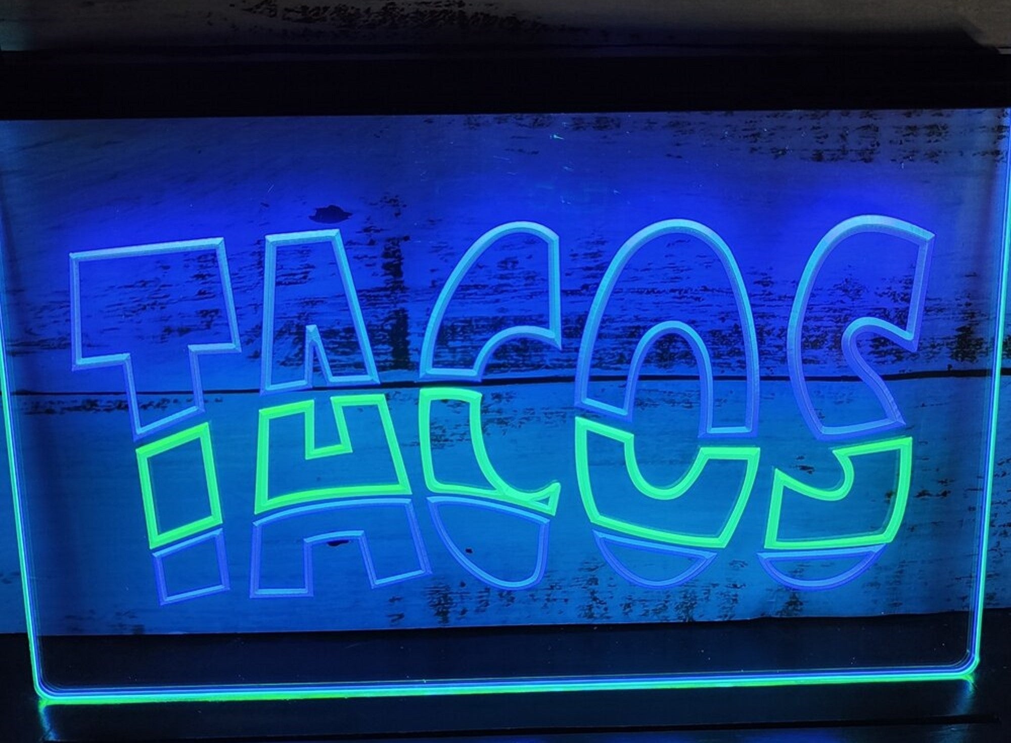 Tacos Led Neon Sign Dual Color Mexican Restaurant Wall Or Desktop Decor