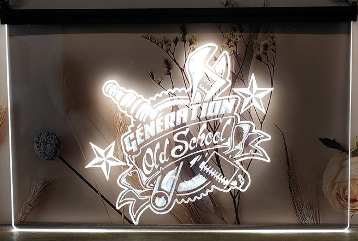 Old School Generation Led Neon Sign Wall Hanging Or Desktop Decor