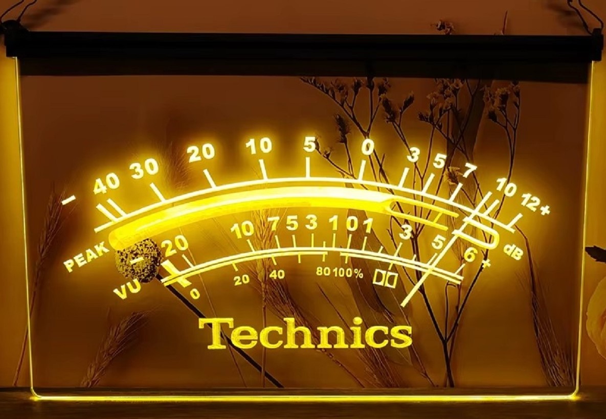Technics Peak VU dB Led Neon Sign Home Music Room Audio Studio Decor