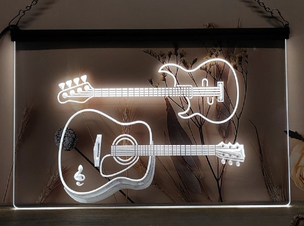 Guitars Led Neon Sign Home Music Room Audio Recording Studio Decor