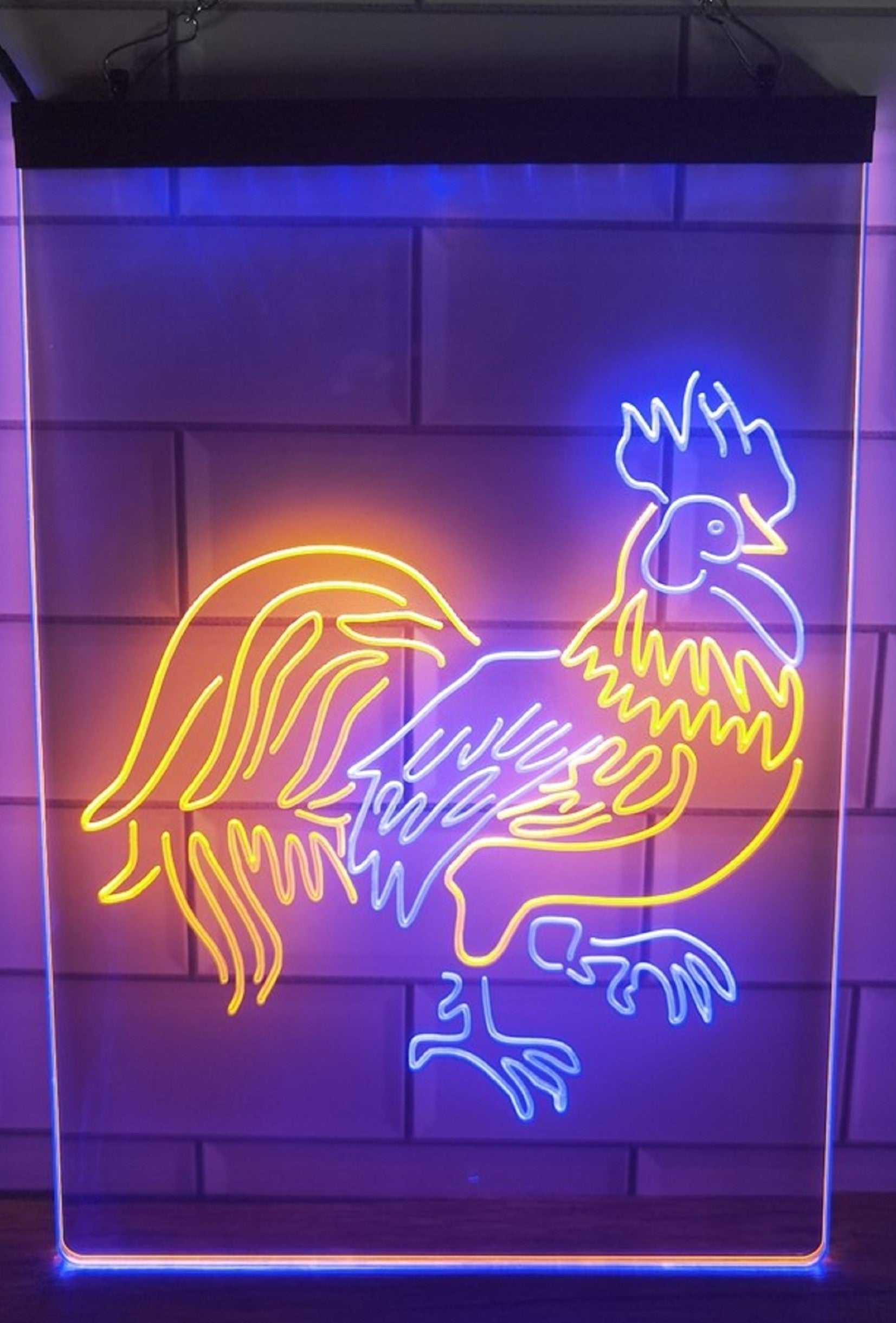 Rooster Led Neon Light Sign Dual Color Home Farm Pet Shop Decor