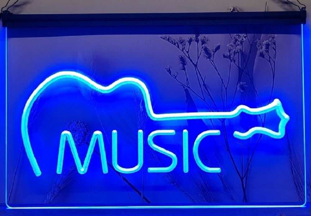 Guitar Music Led Neon Sign Home Music Room Studio Guitar Shop Decor