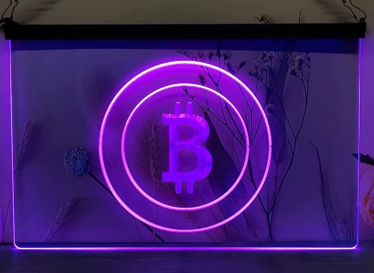 Bitcoin Led Neon Sign Wall Hanging Or Desktop Decor