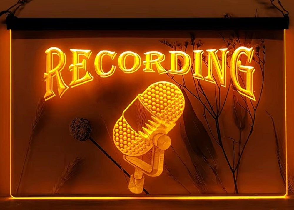 Recording Mic Led Neon Sign Home Studio Room Audio Studio Decor
