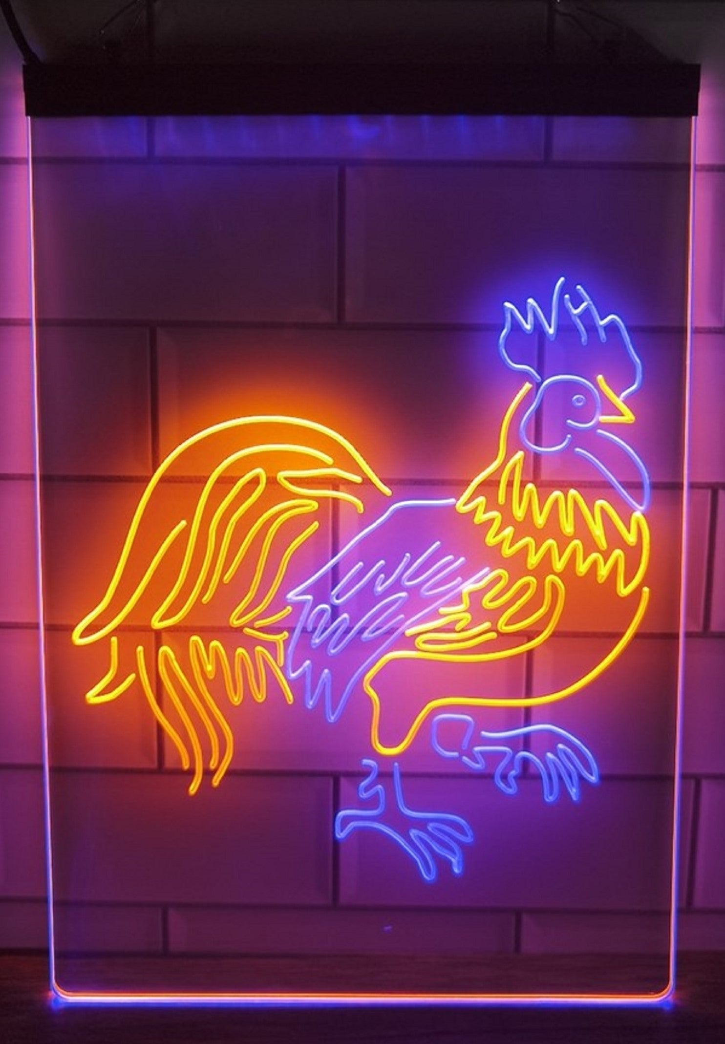 Rooster Led Neon Light Sign Dual Color Home Farm Pet Shop Decor