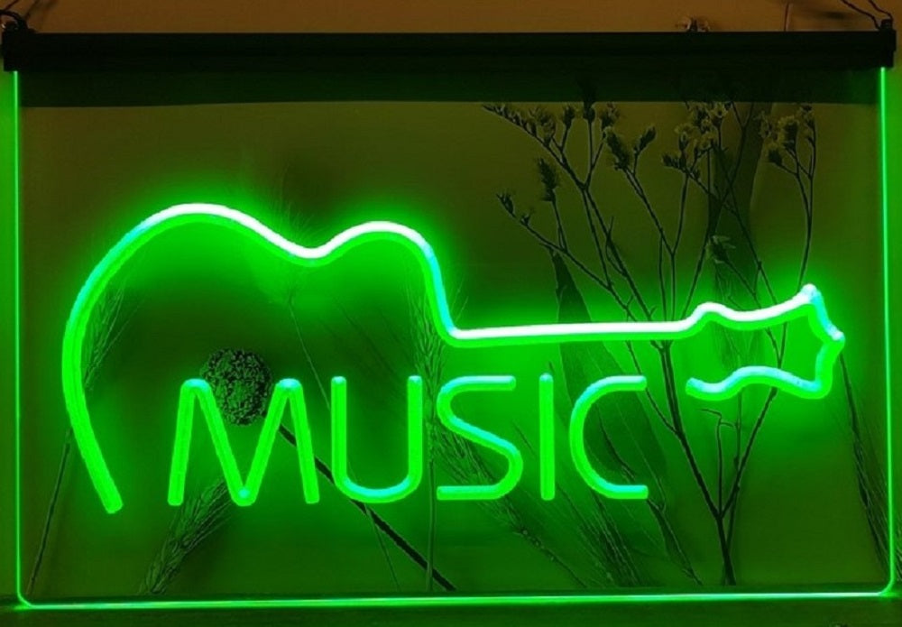 Guitar Music Led Neon Sign Home Music Room Studio Guitar Shop Decor