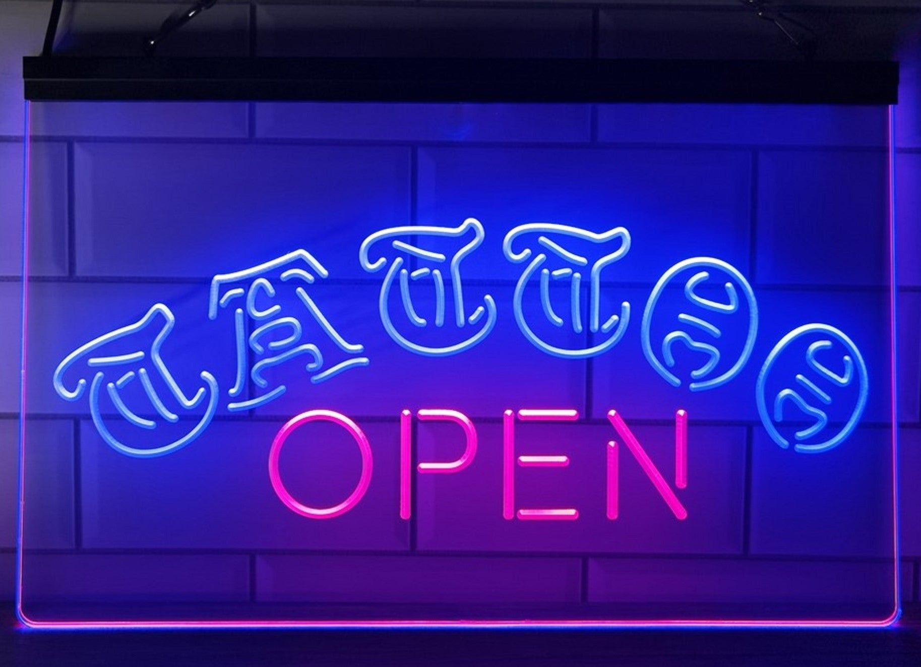 Tattoo Open Led Neon Sign Dual Color Tattoo Salon Shop Wall Or Desktop Decor